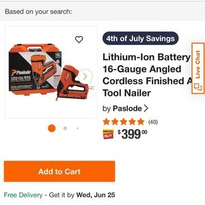 Paslode Cordless Tool Nailer in Orange and Black